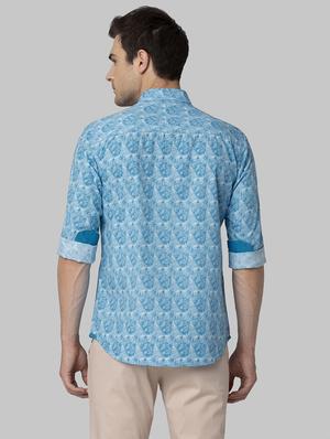 blue printed casual shirt - 17802243 - Standard Image - 3