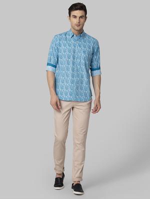 blue printed casual shirt - 17802243 - Standard Image - 4