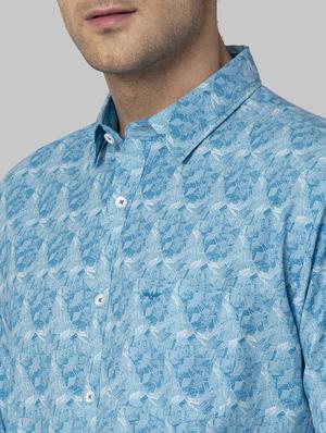 blue printed casual shirt - 17802243 - Standard Image - 5