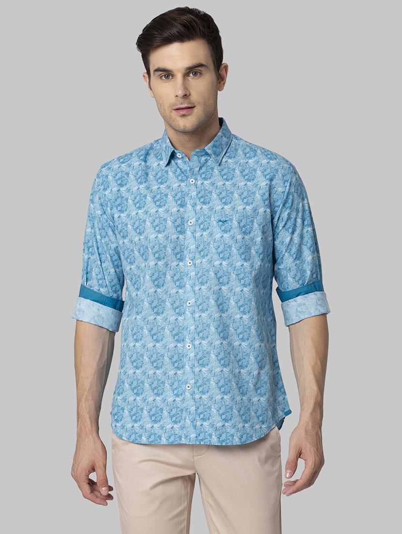 blue printed casual shirt - 17802243 - Zoom Image - 1