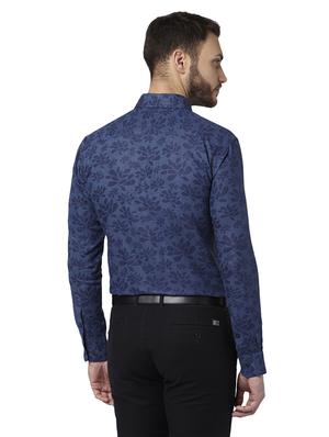 navy blue floral formal shirt - 17802265 - Standard Image - 3