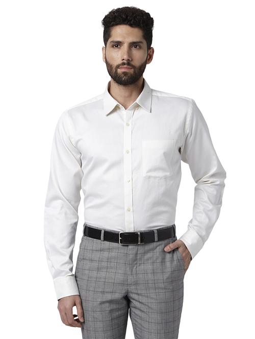white solid formal shirt - 17802384 - Standard Image - 1