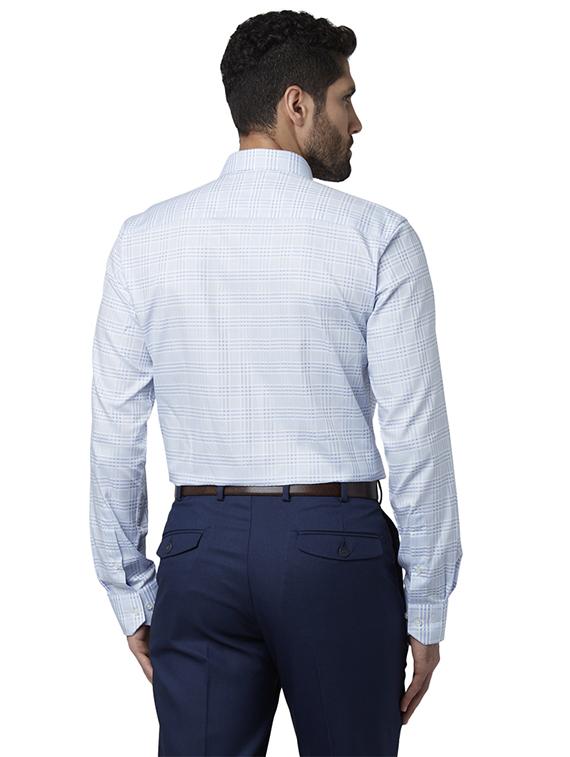 blue checkered formal shirt - 17802408 - Zoom Image - 3