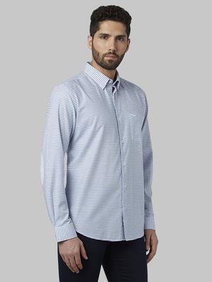 blue striped casual shirt - 17802422 - Standard Image - 2