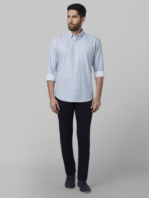 blue striped casual shirt - 17802422 - Standard Image - 4
