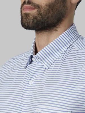 blue striped casual shirt - 17802422 - Standard Image - 5