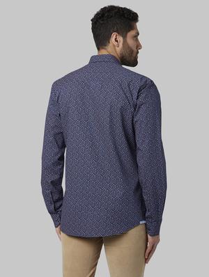 navy blue printed casual shirt - 17802430 - Standard Image - 3