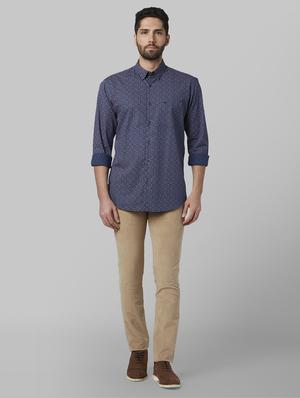 navy blue printed casual shirt - 17802430 - Standard Image - 4