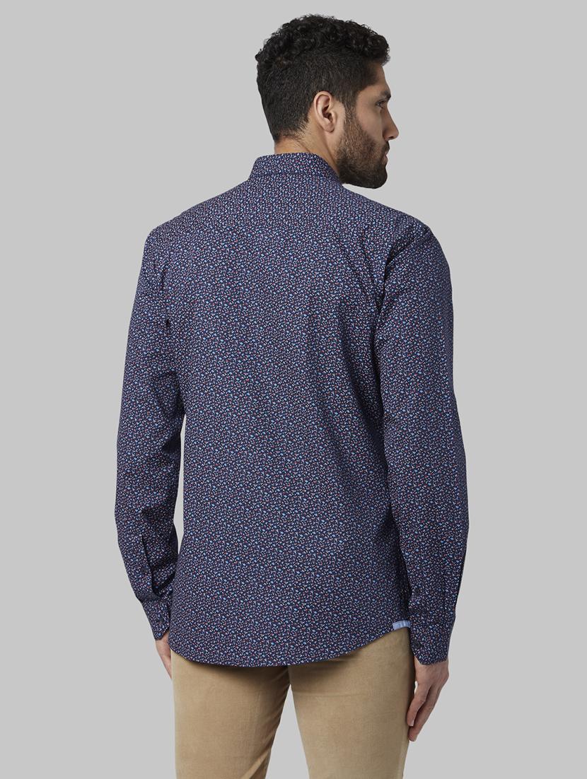 navy blue printed casual shirt - 17802430 - Zoom Image - 3