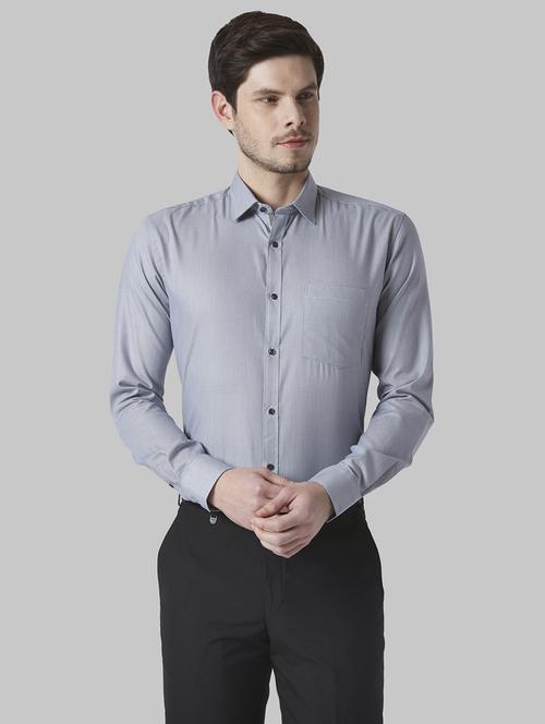 grey self design formal shirt - 17802446 - Standard Image - 1