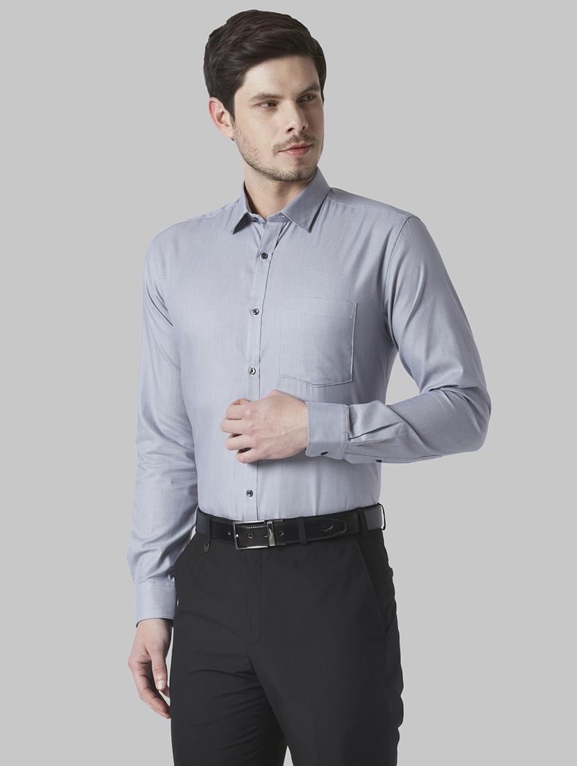 grey self design formal shirt - 17802446 - Zoom Image - 2