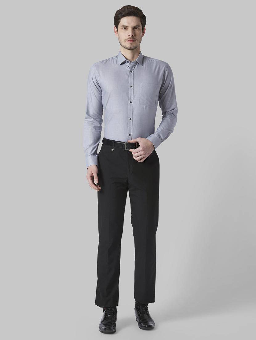 grey self design formal shirt - 17802446 - Zoom Image - 4