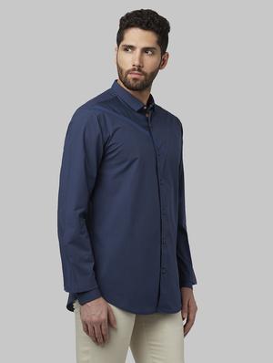 navy blue striped casual shirt - 17802448 - Standard Image - 2