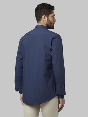 navy blue striped casual shirt - 17802448 - Standard Image - 3
