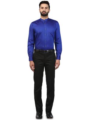 blue solid formal shirt - 17802582 - Standard Image - 4