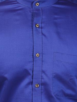 blue solid formal shirt - 17802582 - Standard Image - 5