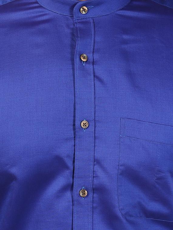 blue solid formal shirt - 17802582 - Zoom Image - 5