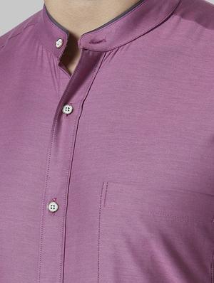 purple solid formal shirt - 17802588 - Standard Image - 5