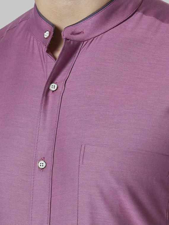 purple solid formal shirt - 17802588 - Zoom Image - 5
