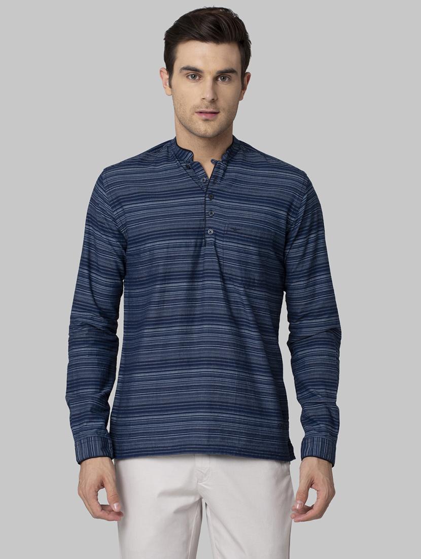 navy blue striped casual shirt - 17802608 - Zoom Image - 1