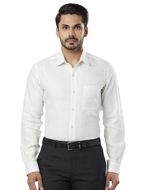white solid formal shirt - 17802609 - Standard Image - 1