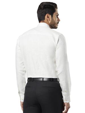 white solid formal shirt - 17802609 - Standard Image - 3