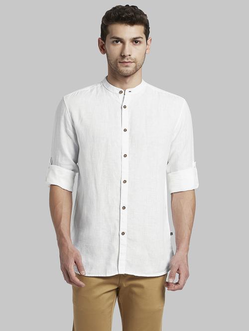 white solid casual shirt - 17802835 - Standard Image - 1