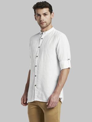 white solid casual shirt - 17802835 - Standard Image - 2