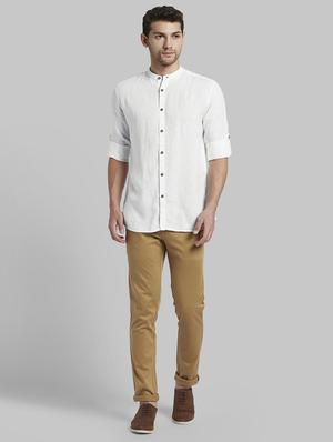 white solid casual shirt - 17802835 - Standard Image - 5