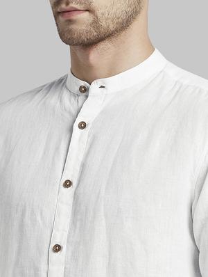 white solid casual shirt - 17802835 - Standard Image - 6