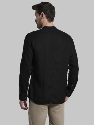 black solid casual shirt - 17802838 - Standard Image - 4