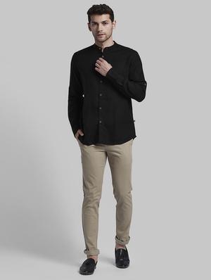black solid casual shirt - 17802838 - Standard Image - 5