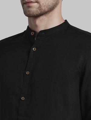 black solid casual shirt - 17802838 - Standard Image - 6