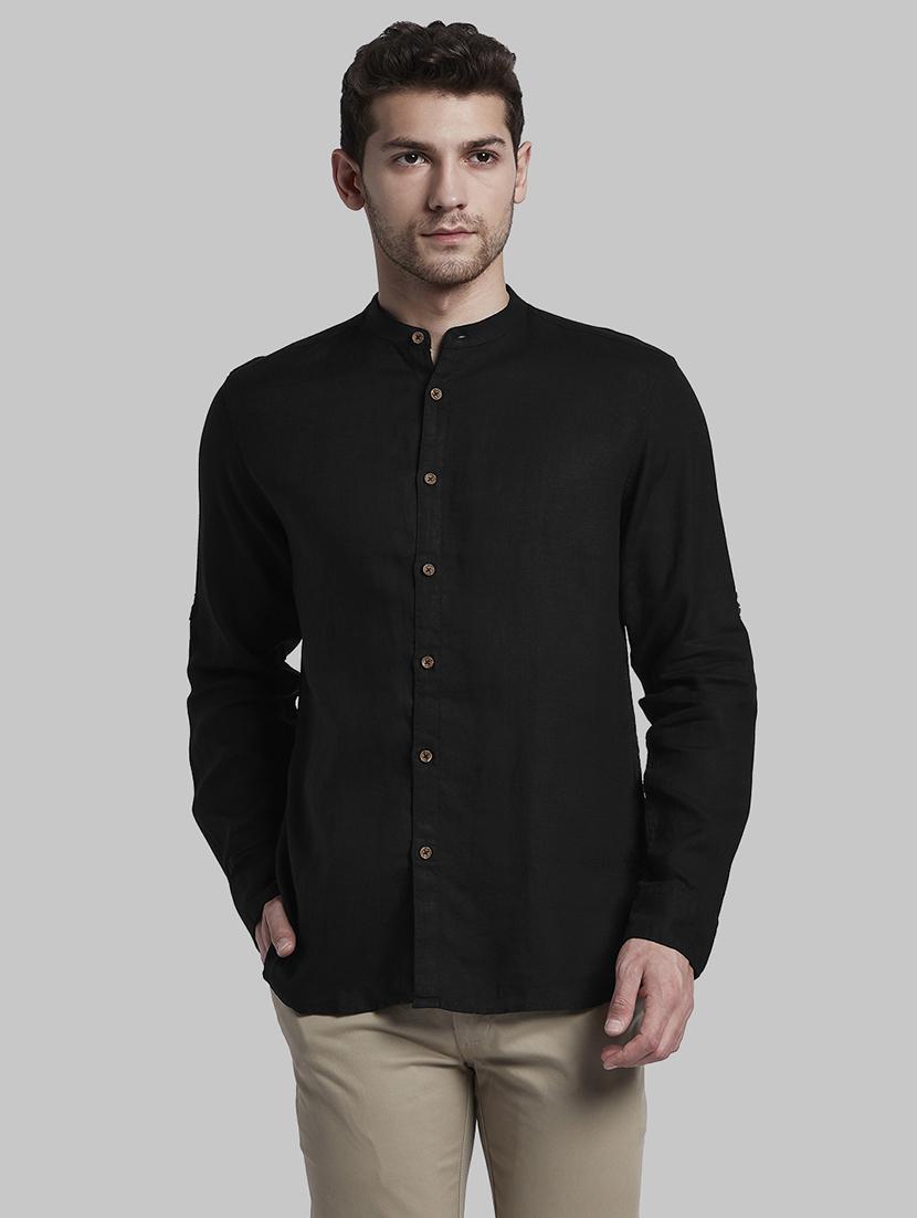black solid casual shirt - 17802838 - Zoom Image - 1