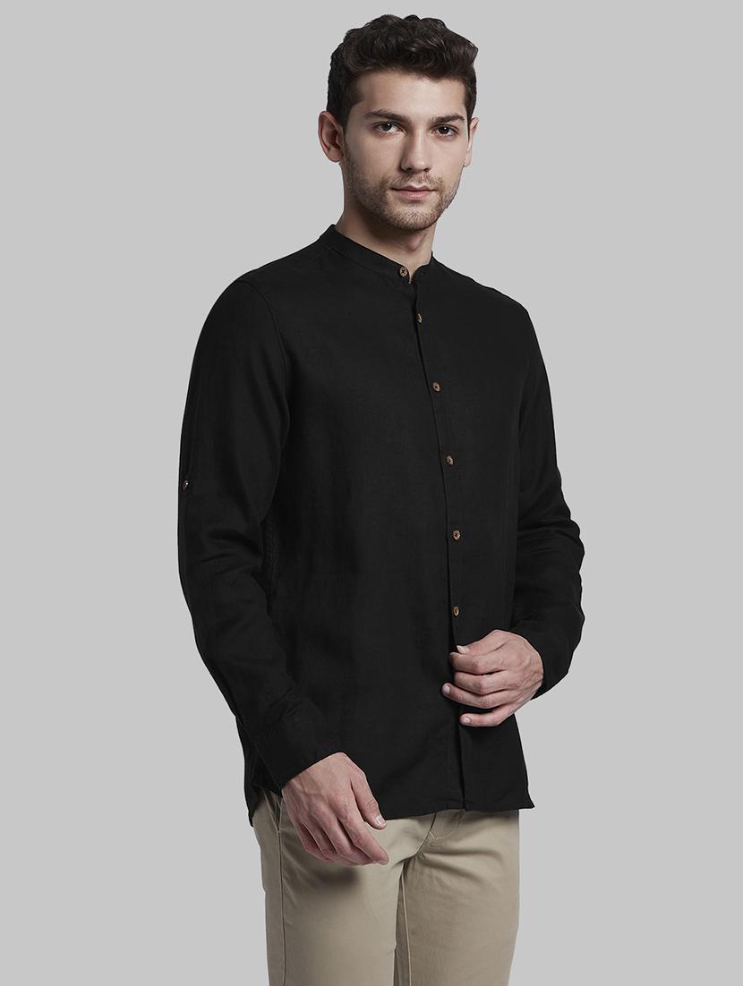 black solid casual shirt - 17802838 - Zoom Image - 2