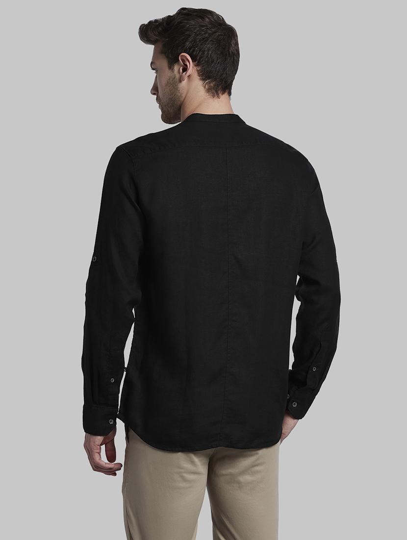 black solid casual shirt - 17802838 - Zoom Image - 4