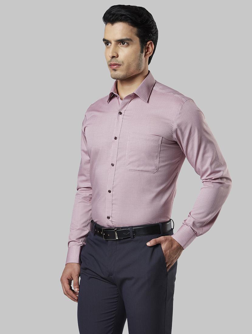 maroon checkered formal shirt - 17802845 - Zoom Image - 3