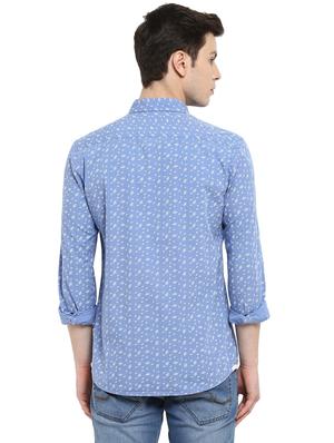 light blue printed casual shirt - 17802999 - Standard Image - 4