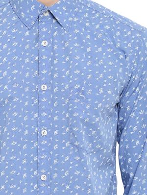 light blue printed casual shirt - 17802999 - Standard Image - 6