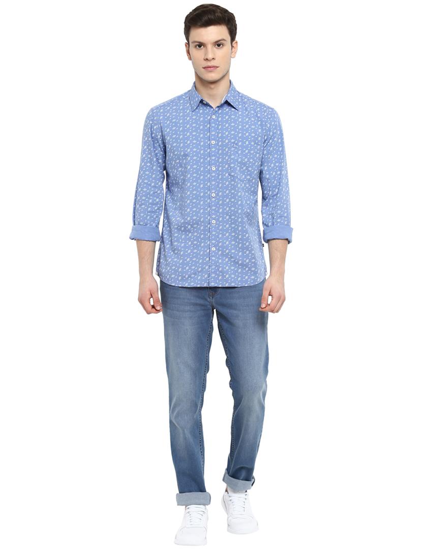 light blue printed casual shirt - 17802999 - Zoom Image - 5