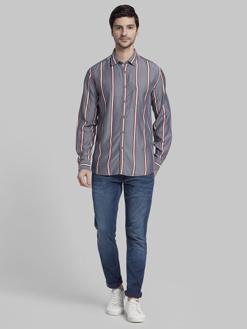 grey striped casual shirt - 17803647 - Zoom Image - 4