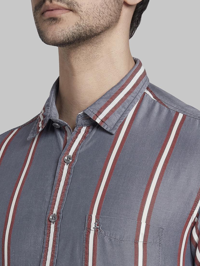 grey striped casual shirt - 17803647 - Zoom Image - 5
