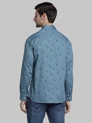 blue printed casual shirt - 17803734 - Standard Image - 3