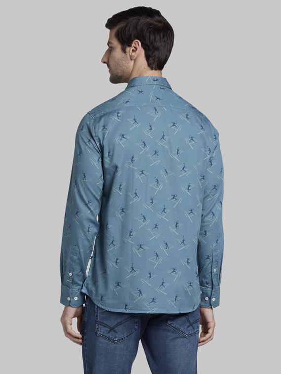 blue printed casual shirt - 17803734 - Zoom Image - 3