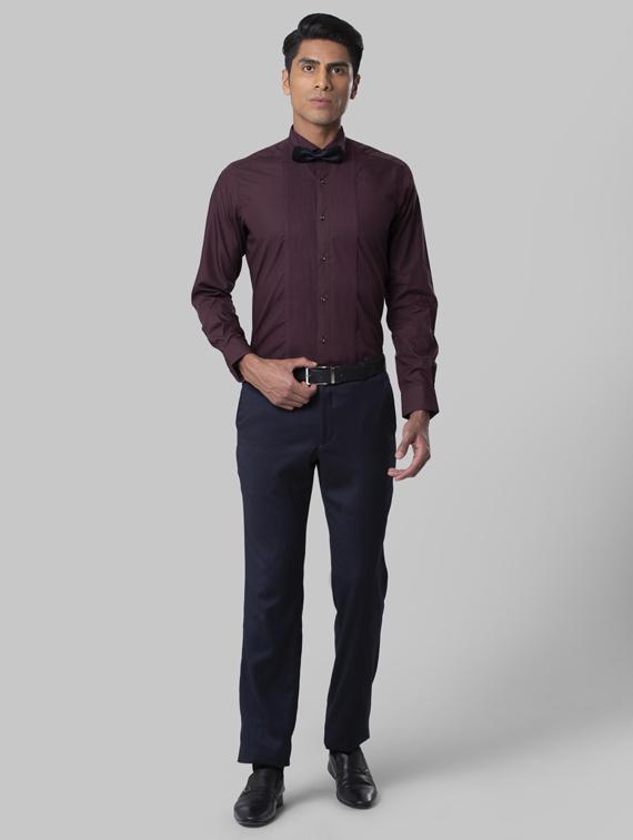 purple solid formal shirt - 17803896 - Zoom Image - 4