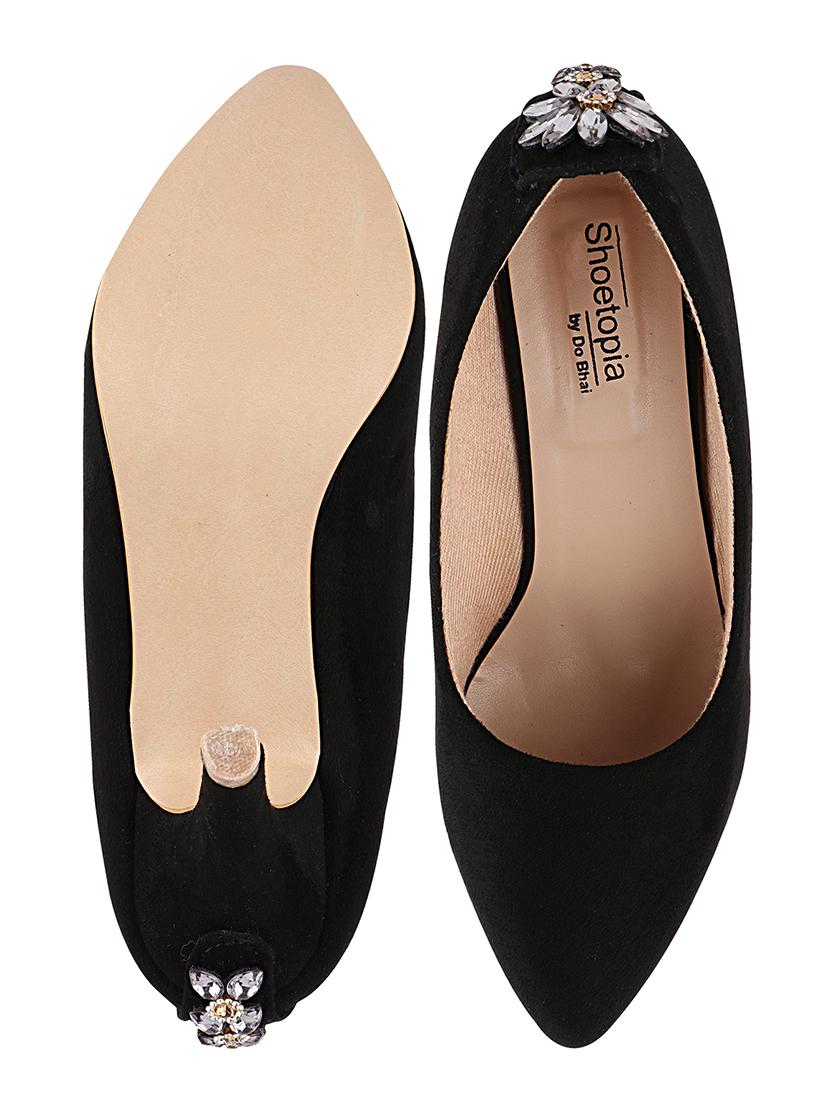 black synthetic slip on pumps - 17805786 - Zoom Image - 3