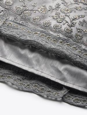 grey net aline lehenga - 17806017 - Standard Image - 4
