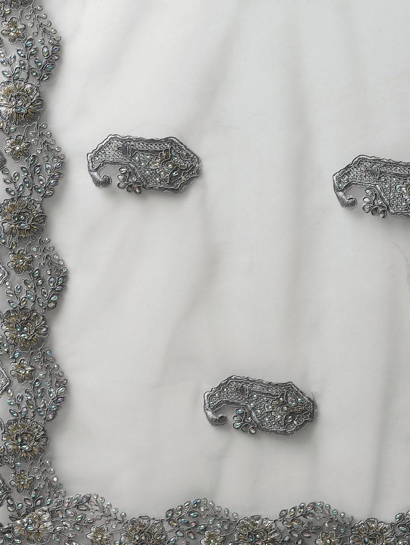 grey net aline lehenga - 17806017 - Zoom Image - 5