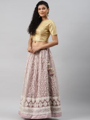 purple net aline lehenga - 17806031 - Standard Image - 3