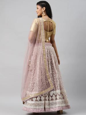 purple net aline lehenga - 17806031 - Standard Image - 4